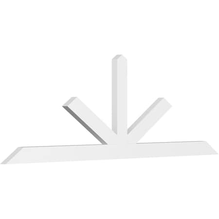 Ekena Millwork Saratoga Architectural Grade PVC Gable Bracket, 84"W x 28"H x 2"D x 4"F, 8/12 Pitch GBP084X28X0204SAR00